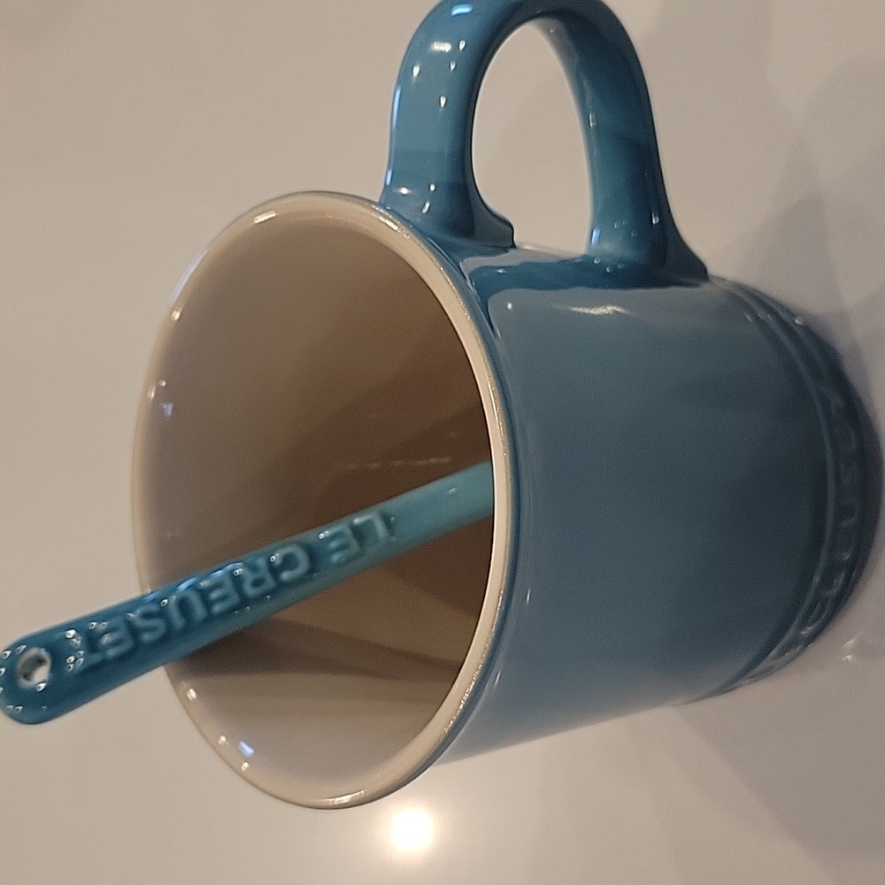 Retired Le Creuset Carribean Mug And Cafe Spoon